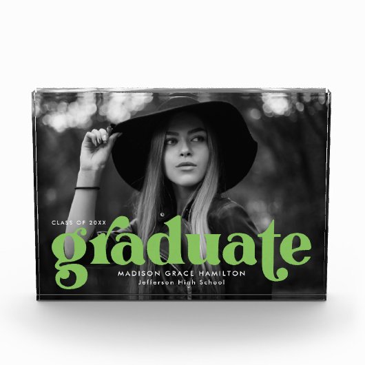 Bold Lime Green Typography Afstuderen Fotoblokken (Voorkant)