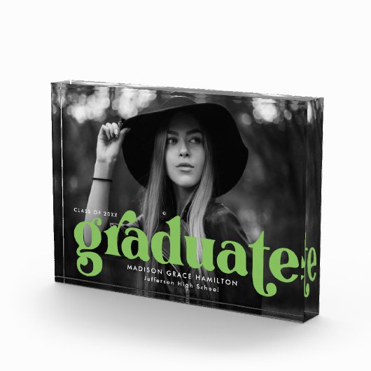 Bold Lime Green Typography Afstuderen Fotoblokken (Rechts)