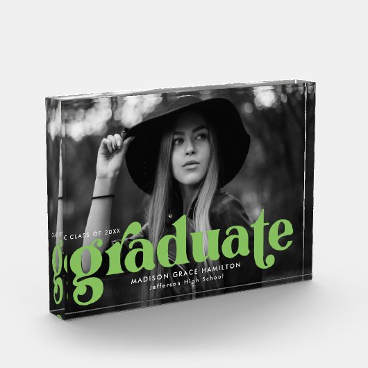 Bold Lime Green Typography Afstuderen Fotoblokken (Links)