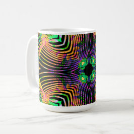 Bold Line Mandala Oranje, Groen Koffiemok