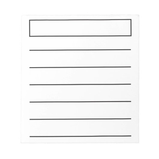 Bold Line Wide Rule Low Vision Simple Notitieblok (Voorkant)