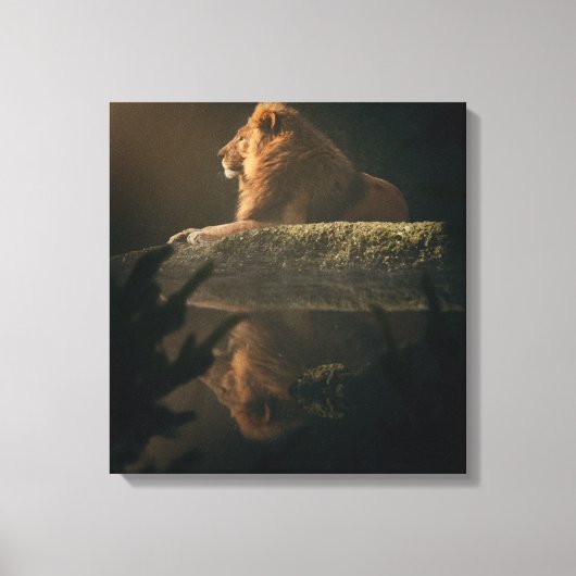 Bold Lion Bold Shadow Twin Canvas Art Afdruk (Voorkant)