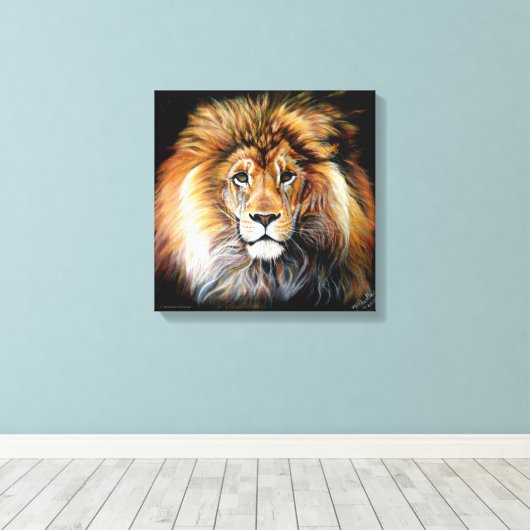 Bold Lion Canvas afdrukken (Insitu (Houten vloer))