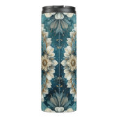 Bold Lion Face Mandala in goud, wit en blauw Thermosbeker (Achterkant)