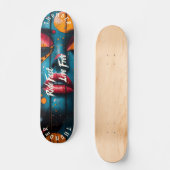 Bold Lips Pop Art - Ride Fast, Live Free Motto Persoonlijk Skateboard (Voorkant)