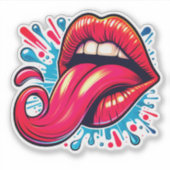 Bold Lips Showcase Creatieve Kunst Sticker (Voorkant)