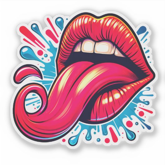 Bold Lips Showcase Creatieve Kunst Sticker (Voorkant)