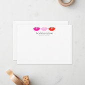 Bold Lips Trio Waterverf Beauty White Flat Note Notitiekaartje (Voorkant / Achterkant in situ)