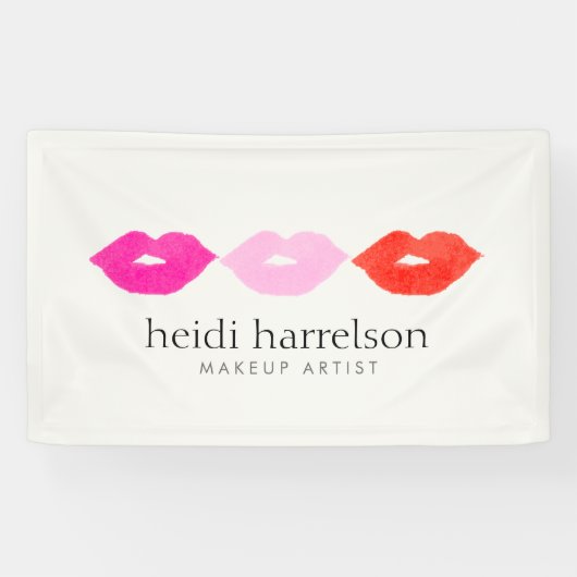 Bold Lips Trio Waterverf Make-up Artiest Beauty Spandoek (Horizontaal)