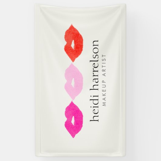 Bold Lips Trio Waterverf Make-up Artiest Beauty Spandoek (Verticaal)