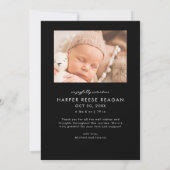 Bold Little Miracle Xmas Black Photo Birth  Aankondiging (Achterkant)