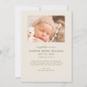 Bold Little Miracle Xmas Cream Photo Birth  Aankondiging (Achterkant)