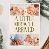 Bold Little Miracle Xmas Cream Photo Birth  Aankondiging