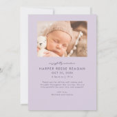 Bold Little Miracle Xmas Purple Photo Birth  Aankondiging (Achterkant)