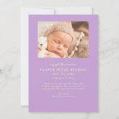 Bold Little Miracle Xmas Wisteria Photo Birth  Aankondiging (Achterkant)