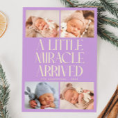 Bold Little Miracle Xmas Wisteria Photo Birth  Aankondiging