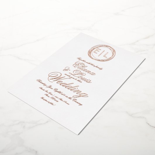 Bold Logo Rings Weddenschap geperste Folie Uitnodi Folie Uitnodiging (Gedraaid)