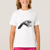 Bold Long-Tail Cat Ink Art T-shirt (Voorkant)