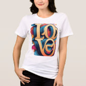 Bold Love & Joy Abstract Grafisch T-shirt Tri-blen (Voorkant)