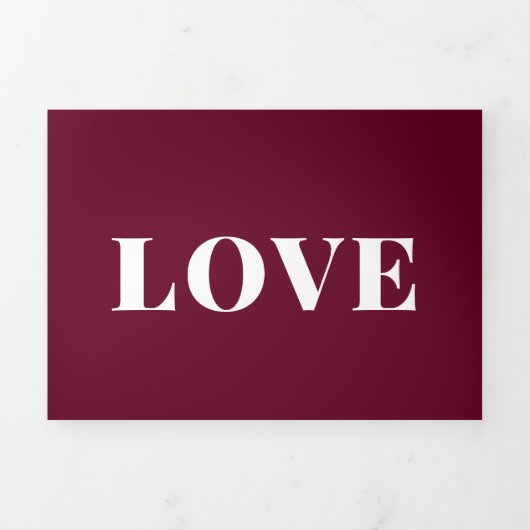 BOLD LOVE Moderne All-in-One Fotobruiloft Drieluik Uitnodiging (Cover)