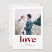 Bold Love Pas getrouwd Photo Valentijnsdag Card Feestdagenkaart (Voorkant)