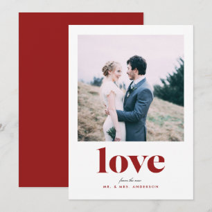 Bold Love Pas getrouwd Photo Valentijnsdag Card Feestdagenkaart