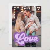 Bold Love Script Paars Photo Valentijnsdag Feestdagenkaart (Voorkant)