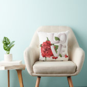 Bold Love Typography with Romantic Red Rose Kussen (Stoel)