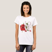 Bold Love Typography with Romantic Red Rose Leaves T-shirt (Voorkant volledig)