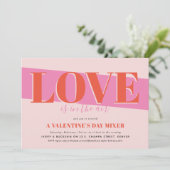 Bold Love Valentijnsdag Party Invitation Kaart (Staand voorkant)