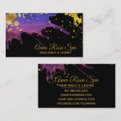 *~*Bold Luxe Paarse Glam Waterverf Gold Abstract Visitekaartje (Voorkant / Achterkant)