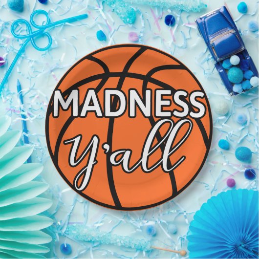 Bold Madness Y'all Basketbal Watch Party Papieren Bordje (Feest)