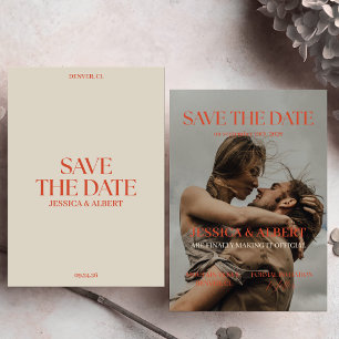 Bold Magazine Thema Retro Oranje Verbrand Huwelijk Save The Date