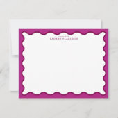 Bold Magenta & Berry Pink Wavy Note Card Kaart (Voorkant)