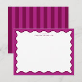 Bold Magenta & Berry Pink Wavy Note Card Kaart (Voorkant / Achterkant)