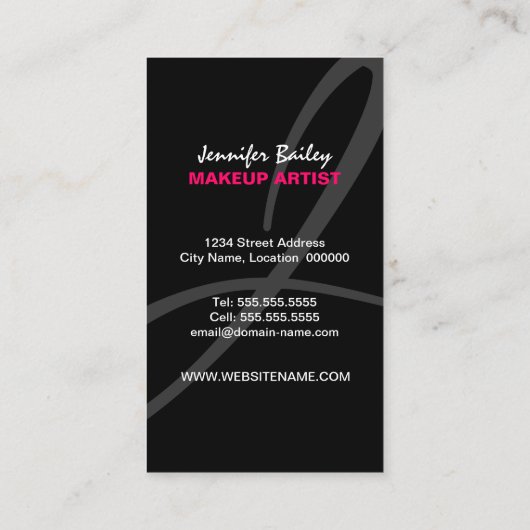 Bold Makeup Artist Visitekaartje (Achterkant)