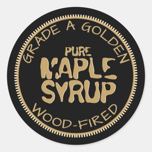 Bold Maple Syrup Goud en Zwart Aangepast label (Voorkant)