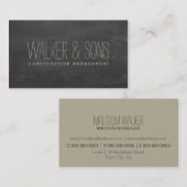 BOLD MASCULINE eenvoudige platte rustieke krijtbor Visitekaartje (Voorkant / Achterkant)