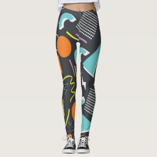 Bold Memphis-geïnspireerde geometrische kunst Leggings