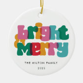 Bold Merry Bright Holiday One Foto Keramisch Ornament (Voorkant)
