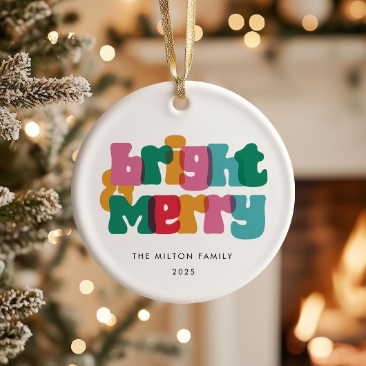 Bold Merry Bright Holiday One Foto Keramisch Ornament