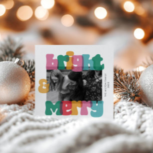 Bold Merry Bright Holiday One-fotokaart Feestdagenkaart