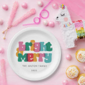 Bold Merry Bright Holiday Papieren Bordje (Feest)