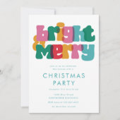 Bold Merry Bright Kerstfeest Uitnodiging (Voorkant)