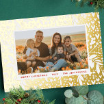 BOLD Merry Christmas Gold Red Botanical Lijst Folie Feestdagenkaart<br><div class="desc">*ECHTE FOLIE BOLD Vroege Kerst Gold Green Botanische Lijst Folie Holiday Kaart</div>