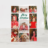 Bold Merry Christmas Multiple Family Photo Feestdagen Kaart (Voorkant)