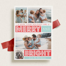 Bold Merry en Bright Holiday-fotokaarten