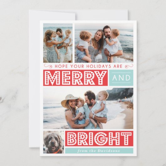 Bold Merry en Bright Holiday-fotokaarten Feestdagenkaart (Voorkant)