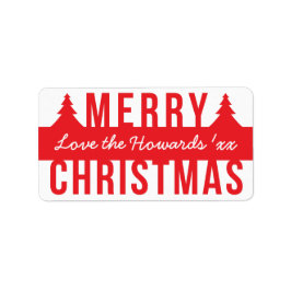 Bold Merry Kerstmis Cutout Trees Etiket