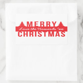 Bold Merry Kerstmis Cutout Trees Rechthoekige Sticker